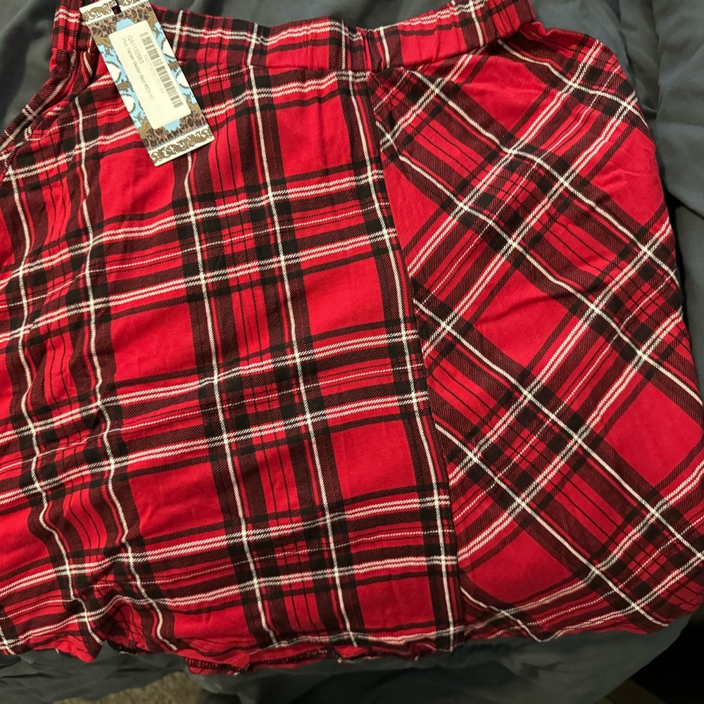 Women’s red plaid skirt